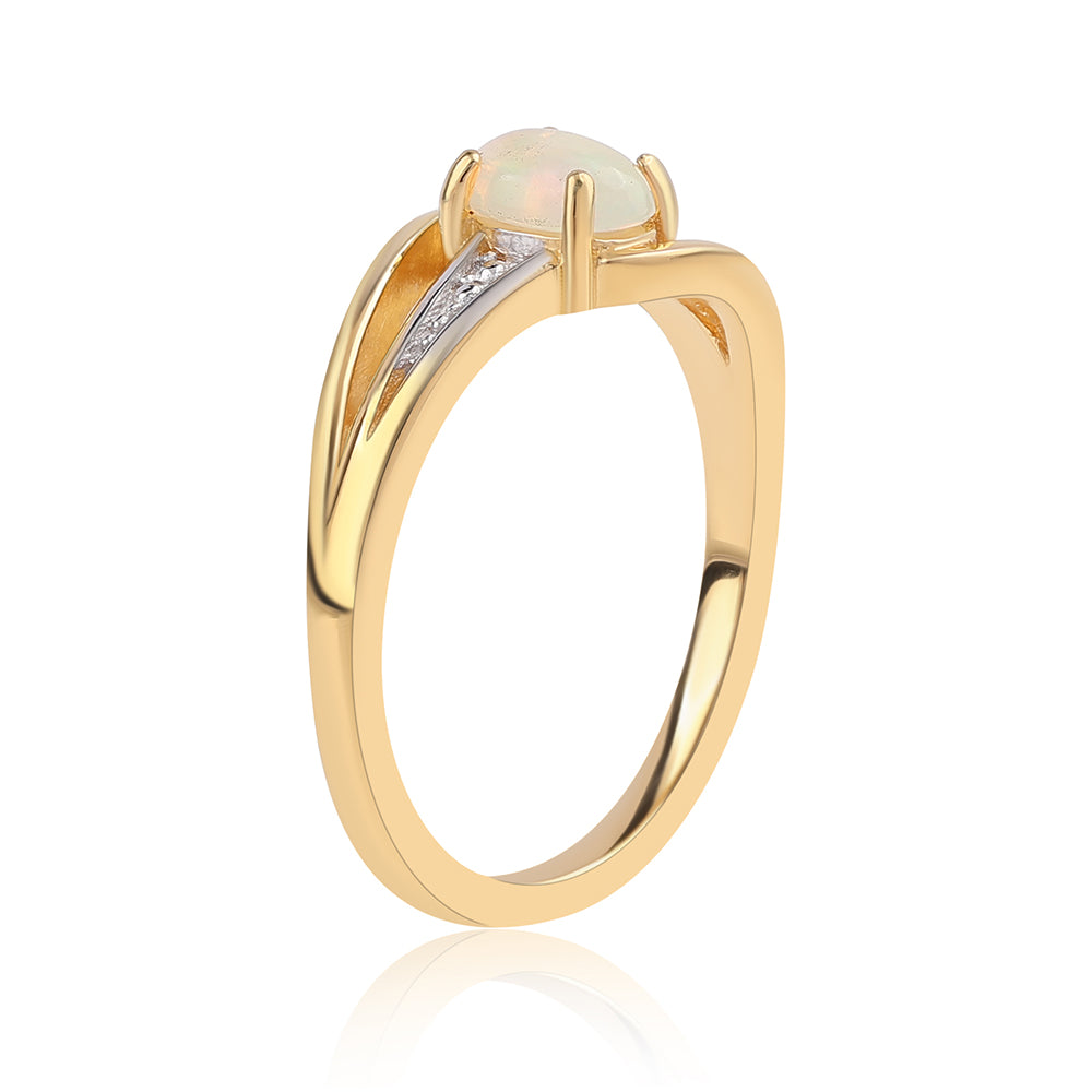 Pozlátený Strieborný Prsteň s Etiópskym Opálom z Lega Dembi
