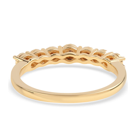 Pozlátený Strieborný Prsteň s Červeným Diamantom a Bielym Diamantom