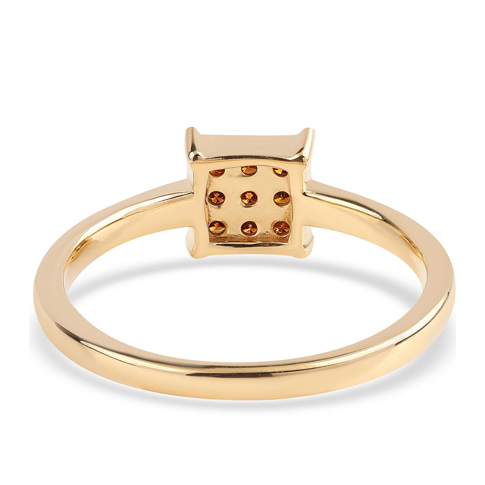 Pozlátený Strieborný Prsteň s Červeným Diamantom 3 