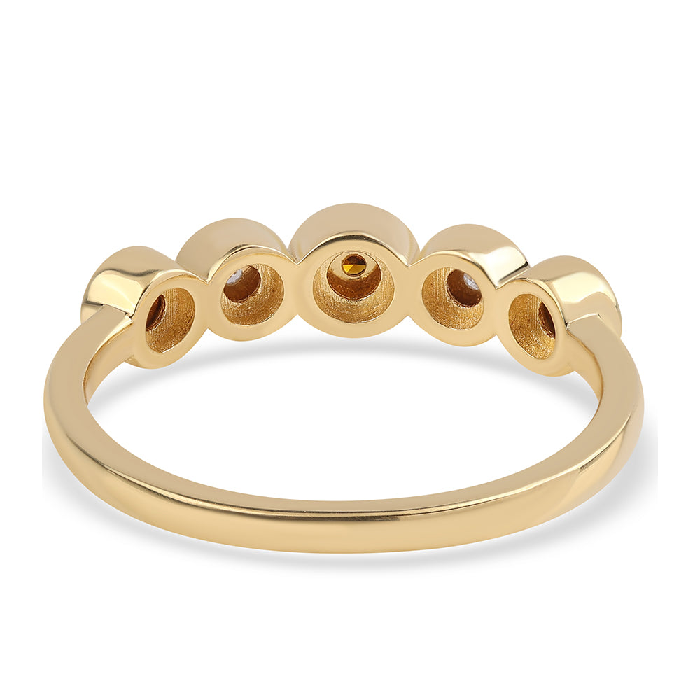 Pozlátený Strieborný Prsteň s Červeným Diamantom a Bielym Diamantom 2 