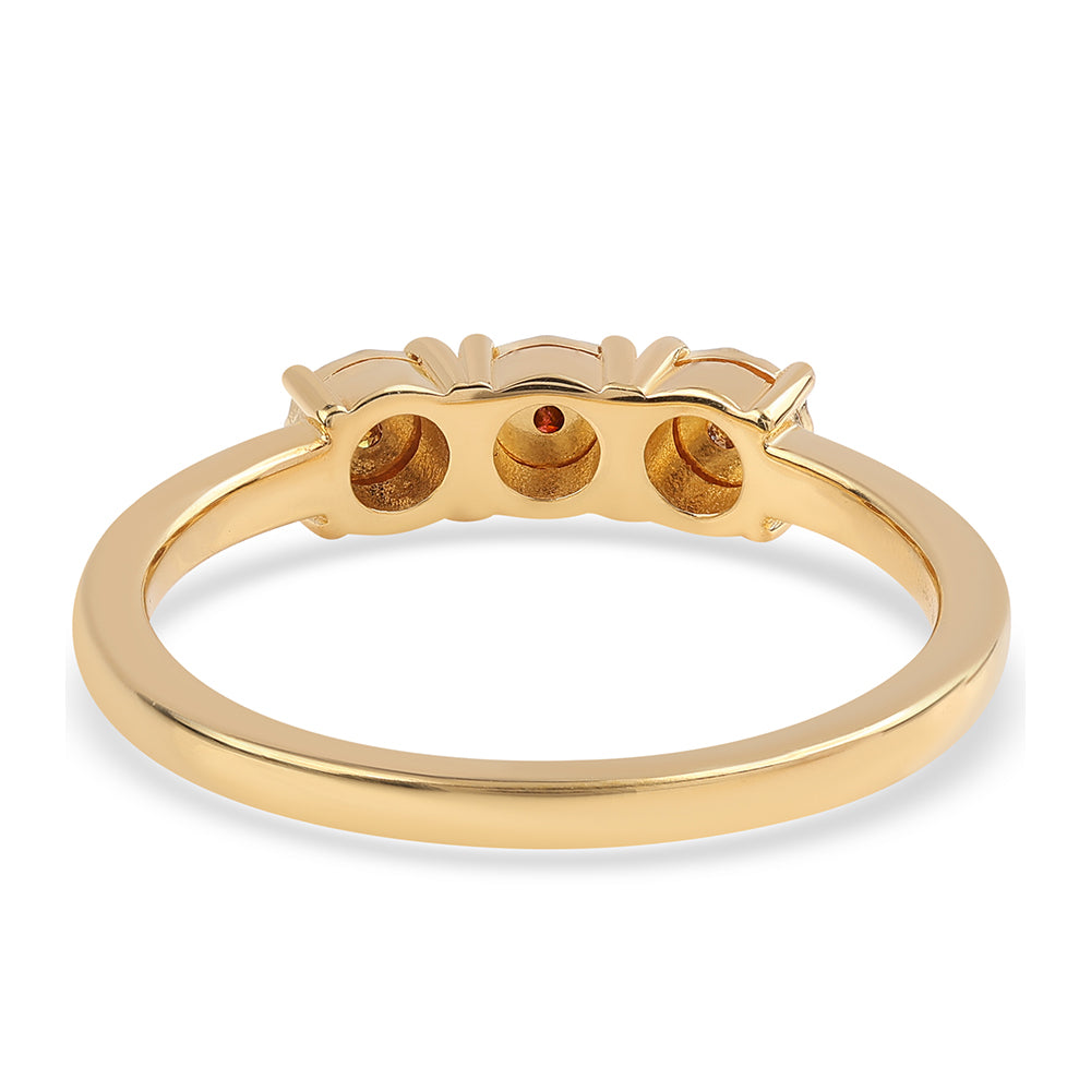 Pozlátený Strieborný Prsteň s Červeným Diamantom 2 