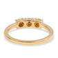 Pozlátený Strieborný Prsteň s Červeným Diamantom