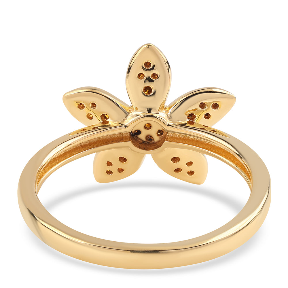 Pozlátený Strieborný Prsteň s Červeným Diamantom 3 