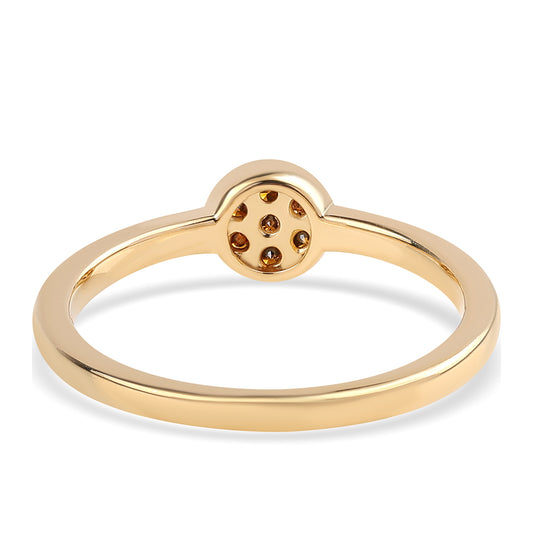 Pozlátený Strieborný Prsteň s Červeným Diamantom