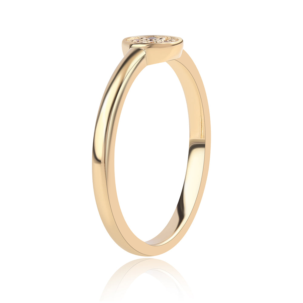 Pozlátený Strieborný Prsteň s Červeným Diamantom 3 