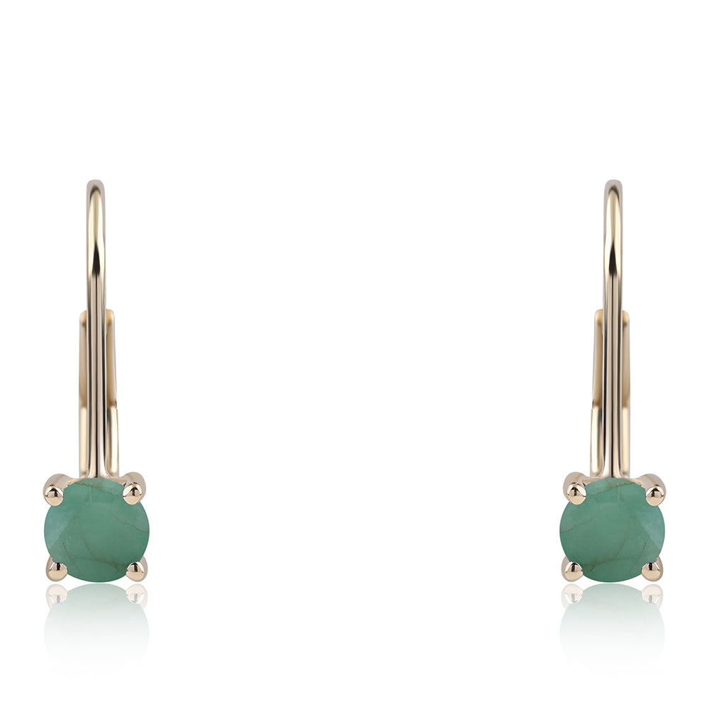Zlaté Náušnice s Brazílskym Smaragdom 2 