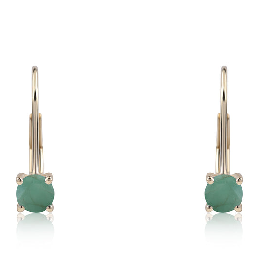 Zlaté Náušnice s Brazílskym Smaragdom