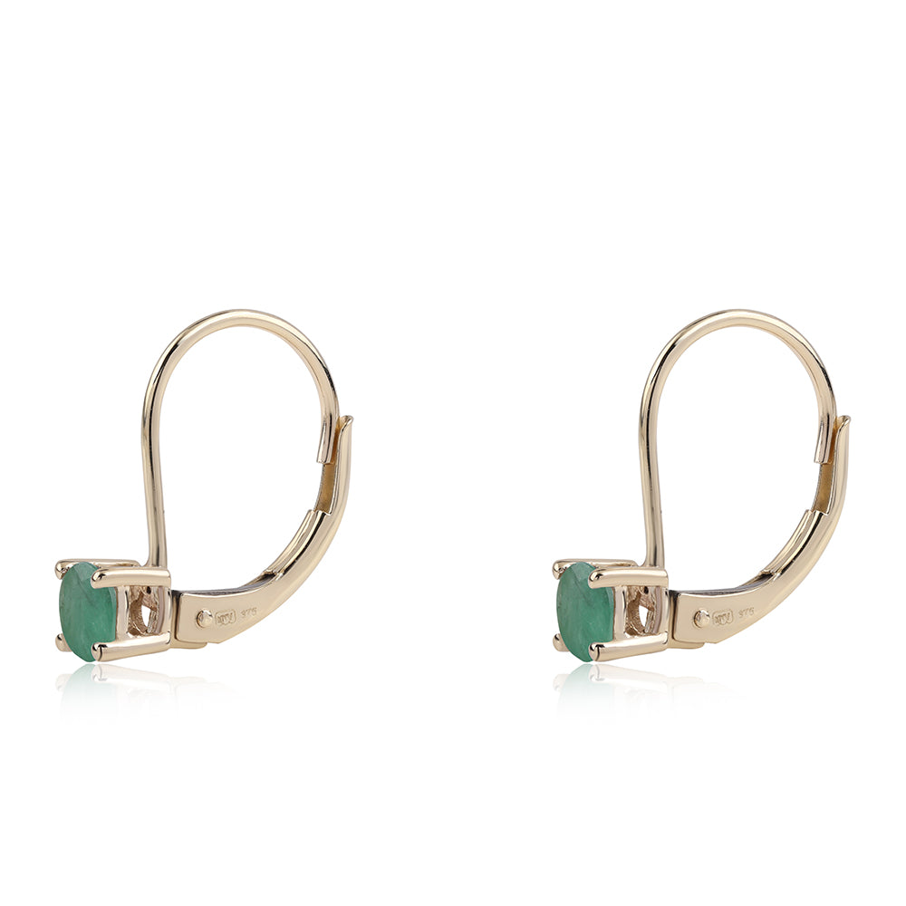Zlaté Náušnice s Brazílskym Smaragdom 3 