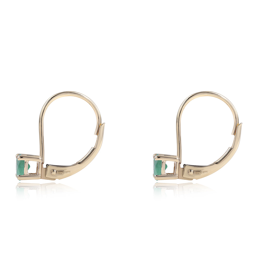 Zlaté Náušnice s Brazílskym Smaragdom 4 