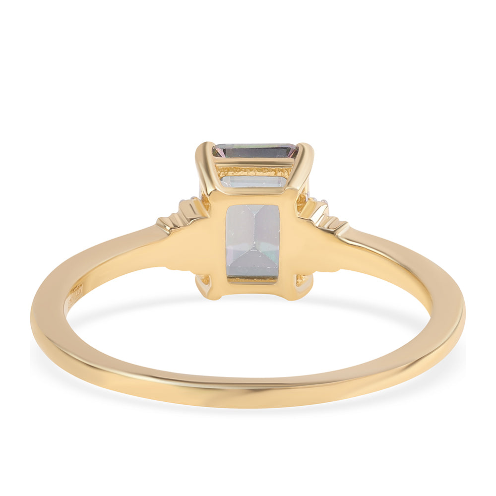 Pozlátený Strieborný Prsteň s Mystickým Topásom a Bielym Topásom