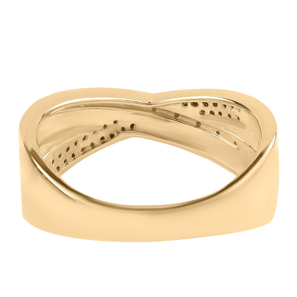 Pozlátený Strieborný Prsteň s Čiernym Diamantom a Bielym Diamantom