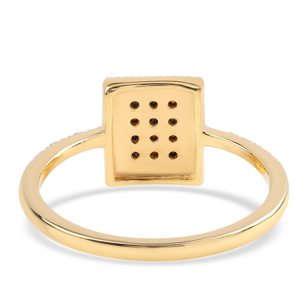 Pozlátený Strieborný Prsteň s Čiernym Diamantom a Bielym Diamantom 3 