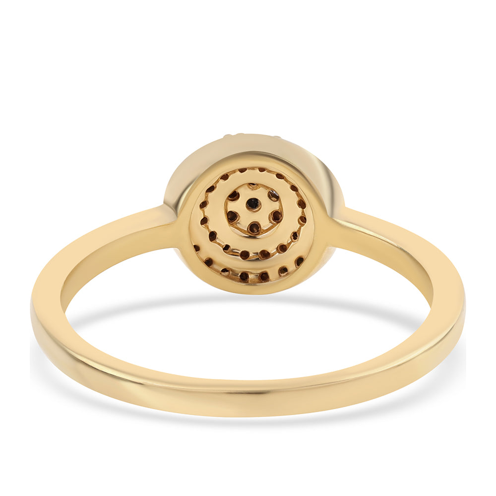 Pozlátený Strieborný Prsteň s Čiernym Diamantom