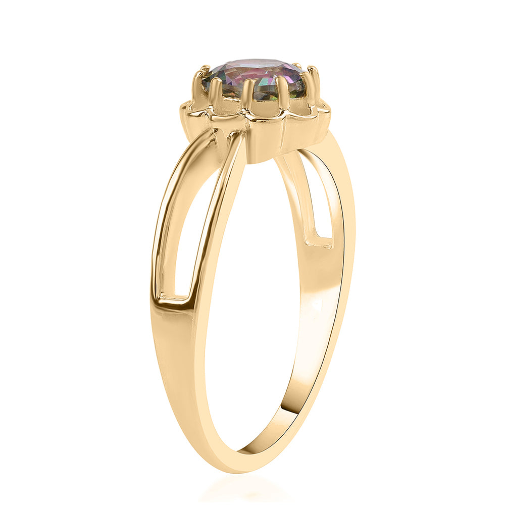 Pozlátený Strieborný Prsteň s Mystickým Topásom