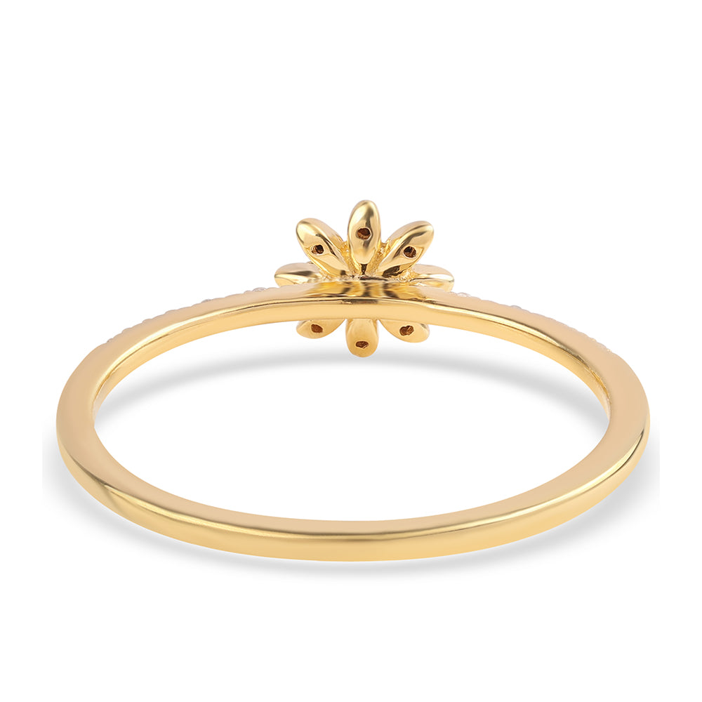 Pozlátený Strieborný Prsteň s Čiernym Diamantom a Bielym Diamantom 2 