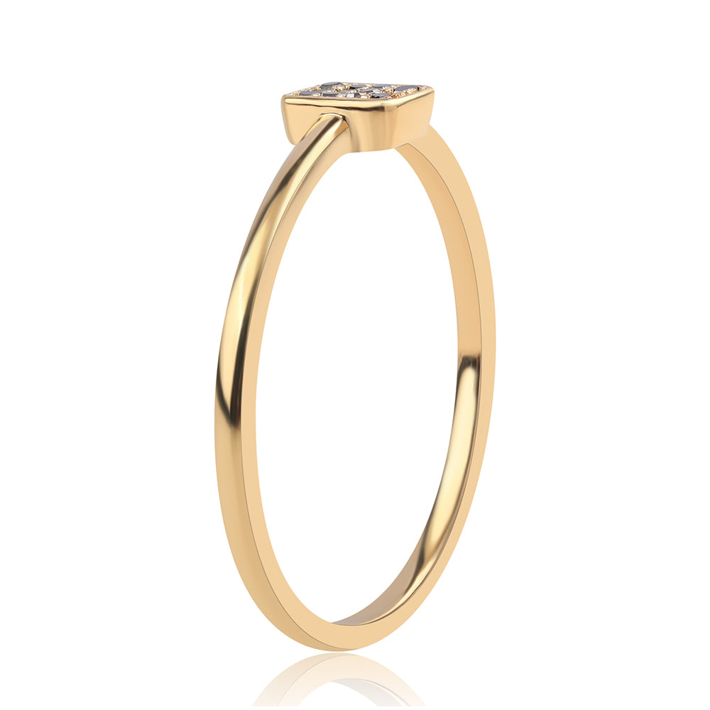 Pozlátený Strieborný Prsteň s Čiernym Diamantom 2 