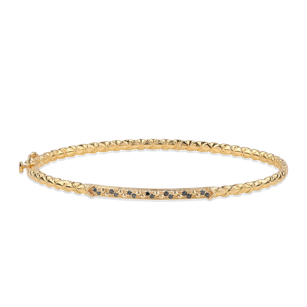 Pozlátený Strieborný Náramok s Čiernym Diamantom 1 