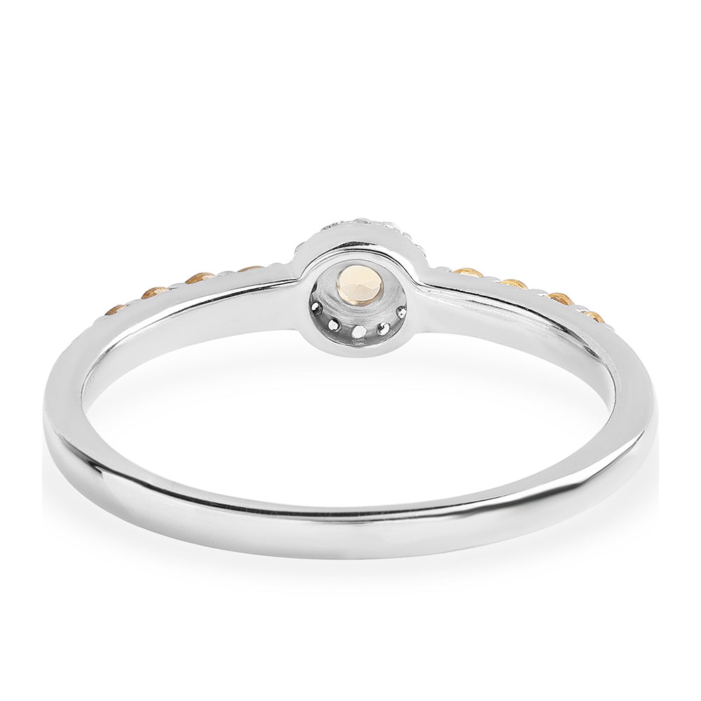 Strieborný Prsteň s AA Brazílskym Citrínom a Bielym Topásom 2 