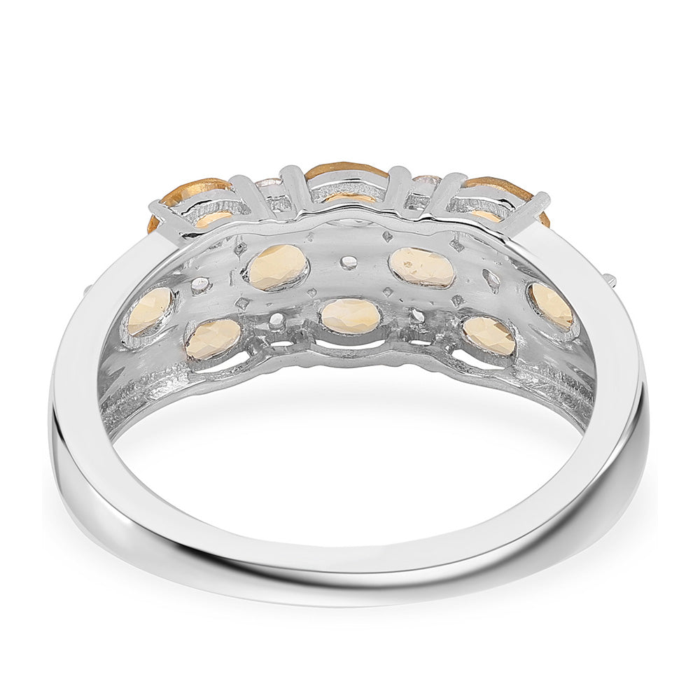 Strieborný Prsteň s AA Brazílskym Citrínom a Bielym Topásom