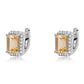 Strieborné Náušnice s AA Brazílskym Citrínom a Bielym Topásom