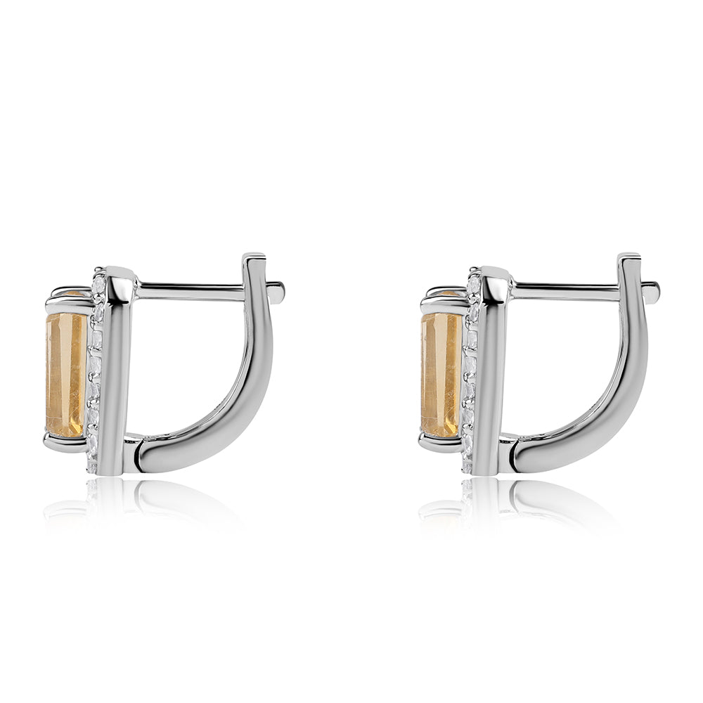 Strieborné Náušnice s AA Brazílskym Citrínom a Bielym Topásom 3 