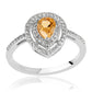 Strieborný Prsteň s AA Brazílskym Citrínom a Bielym Topásom