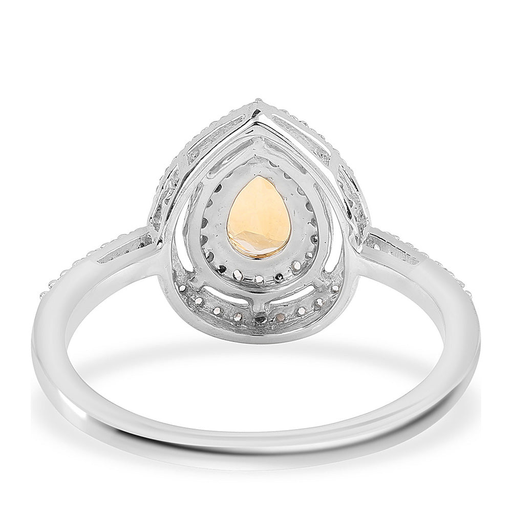 Strieborný Prsteň s AA Brazílskym Citrínom a Bielym Topásom 3 