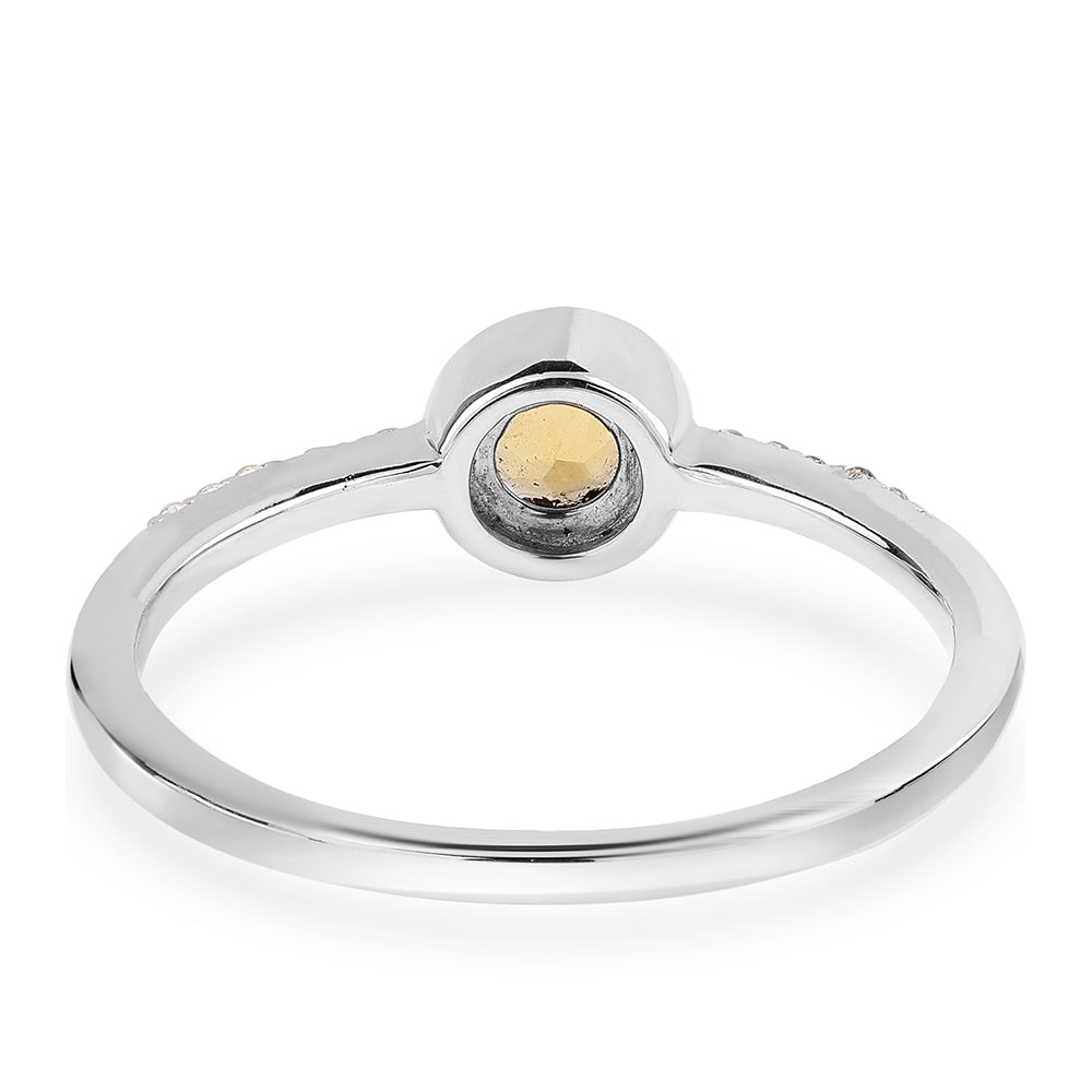 Strieborný Prsteň s AA Brazílskym Citrínom a Bielym Topásom