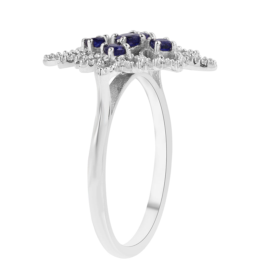 Strieborný Prsteň s Austrálskym Modrým Zafírom 2 