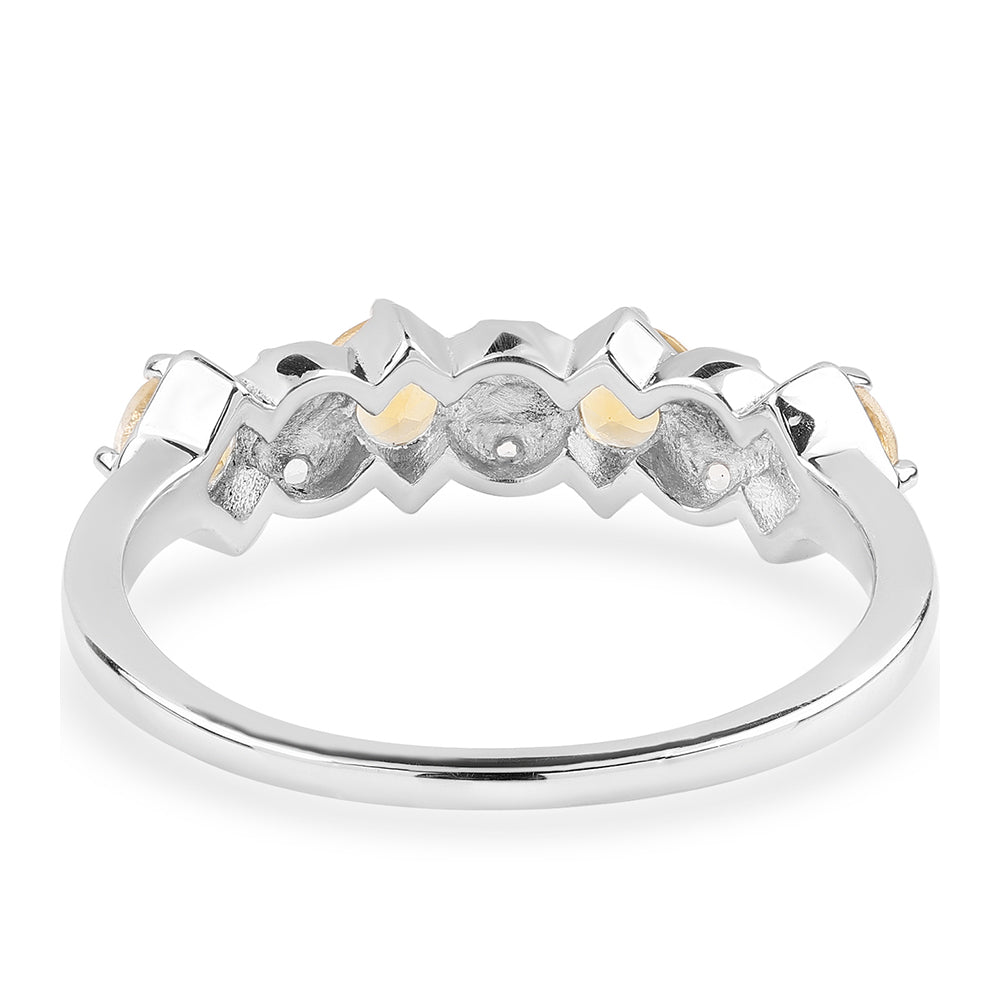 Strieborný Prsteň s AA Brazílskym Citrínom a Bielym Topásom 3 