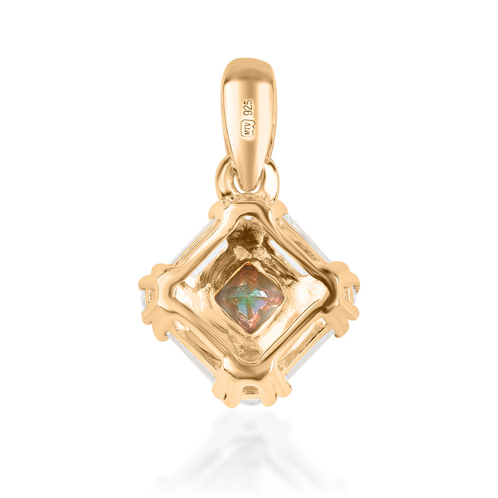 Pozlátený Strieborný Prívesok s Mystickým Topásom a Bielym Topásom 3 