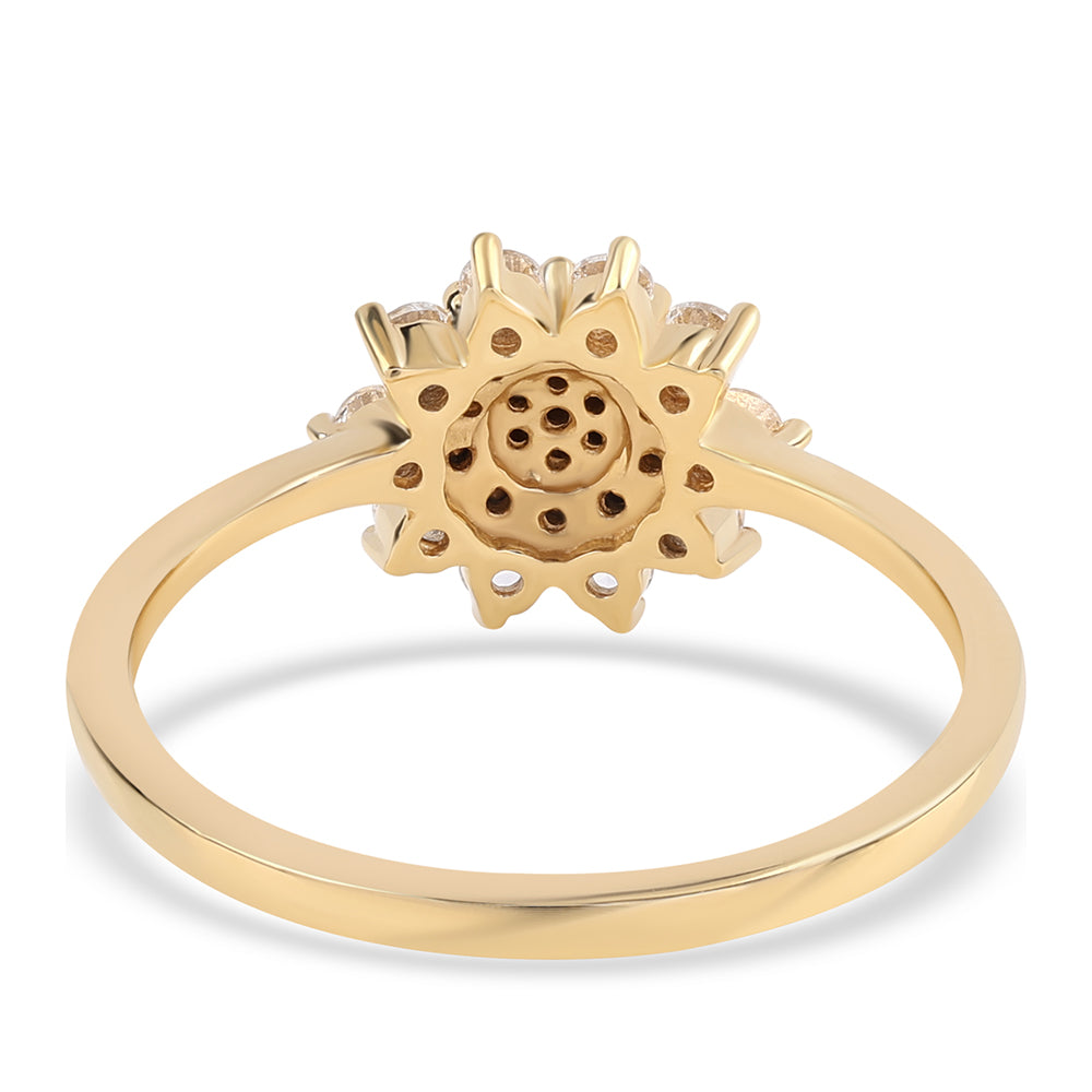 Pozlátený Strieborný Prsteň s Čiernym Diamantom a Bielym Topásom 3 