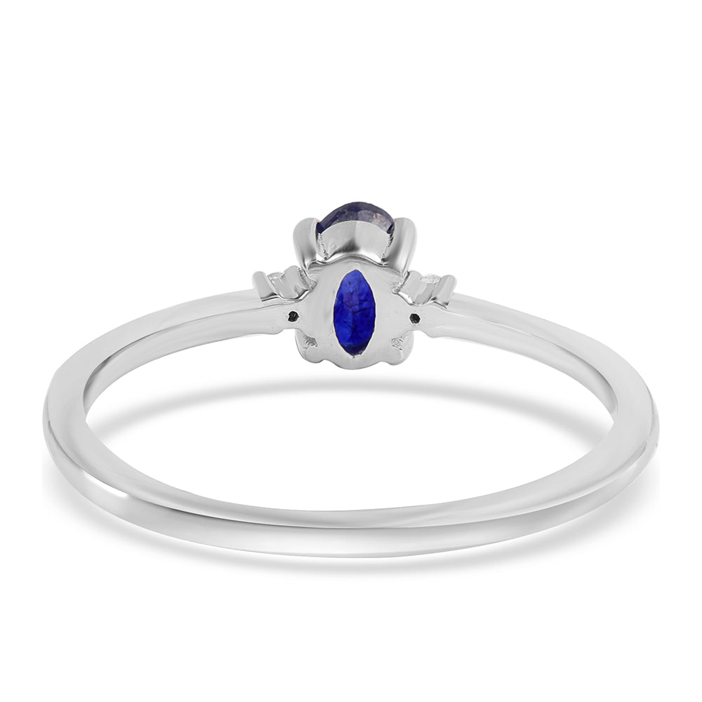 Strieborný Prsteň s Austrálskym Modrým Zafírom a Bielym Topásom 2 