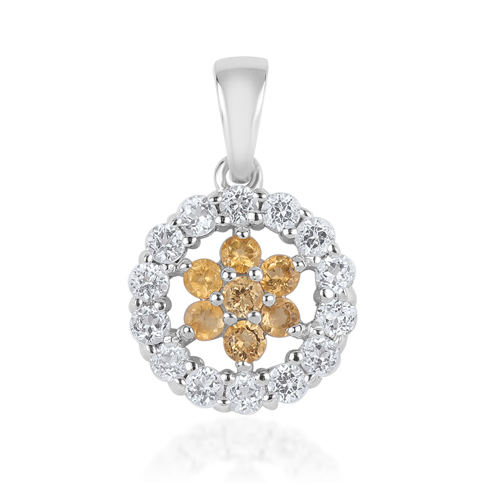 Strieborný Prívesok s AA Brazílskym Citrínom a Bielym Topásom 1 