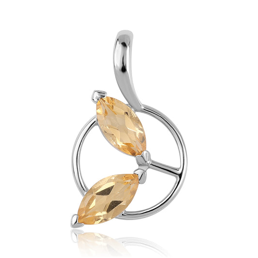 Strieborný Prívesok s AA Brazílskym Citrínom