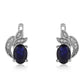 Strieborné Náušnice s Austrálskym Modrým Zafírom a Bielym Topásom