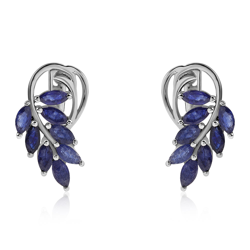 Strieborné Náušnice s Austrálskym Modrým Zafírom 1 