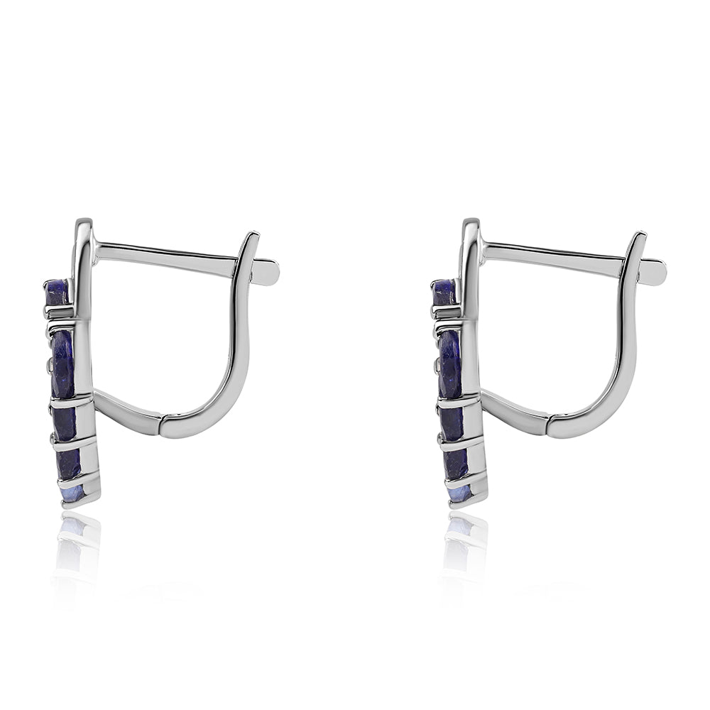 Strieborné Náušnice s Austrálskym Modrým Zafírom