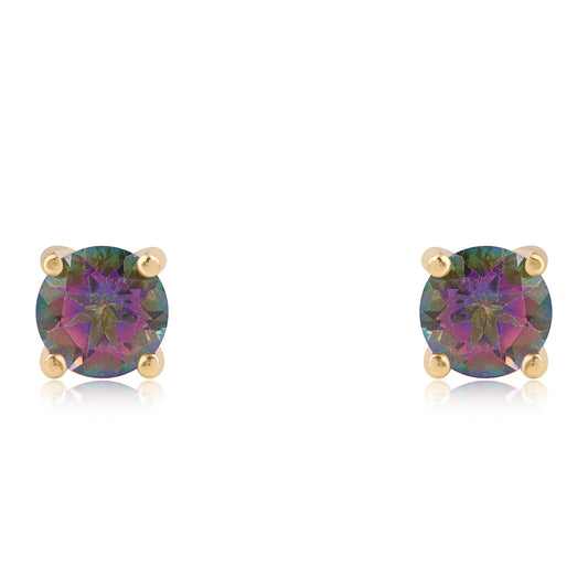 Pozlátené Strieborné Náušnice s Mystickým Topásom