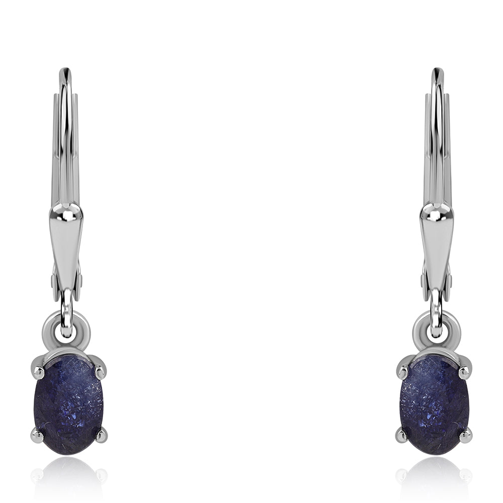 Strieborné Náušnice s Austrálskym Modrým Zafírom