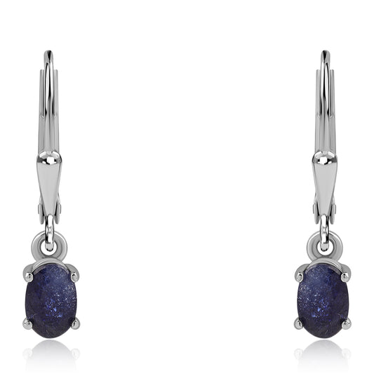 Strieborné Náušnice s Austrálskym Modrým Zafírom