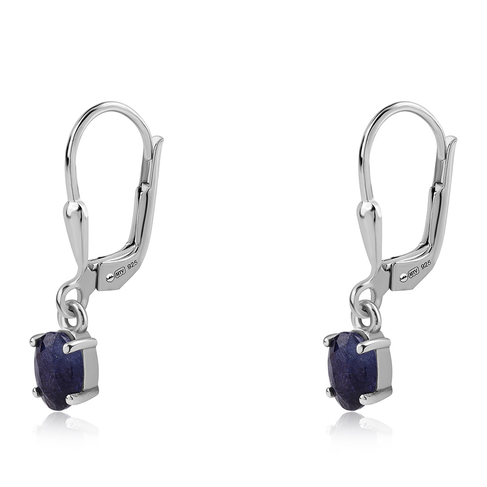 Strieborné Náušnice s Austrálskym Modrým Zafírom 1 
