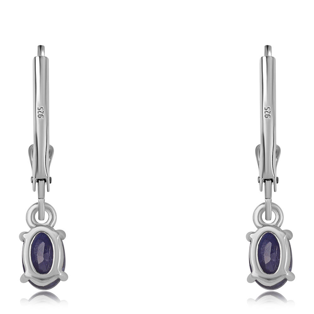 Strieborné Náušnice s Austrálskym Modrým Zafírom