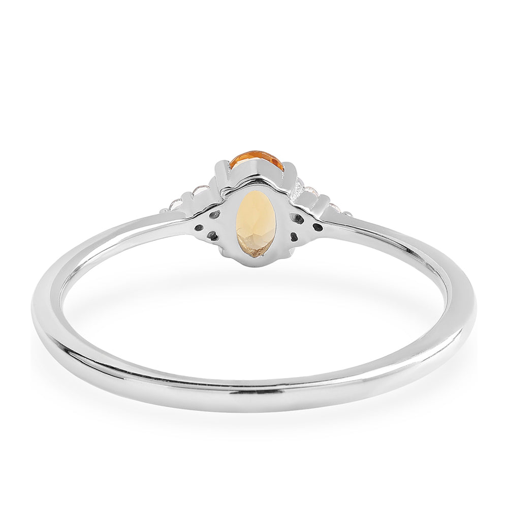 Strieborný Prsteň s AA Brazílskym Citrínom a Bielym Topásom