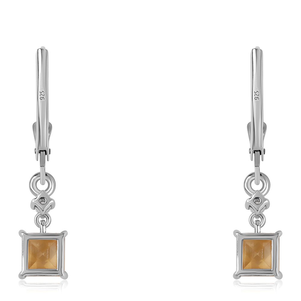 Strieborné Náušnice s AA Brazílskym Citrínom a Bielym Topásom 3 