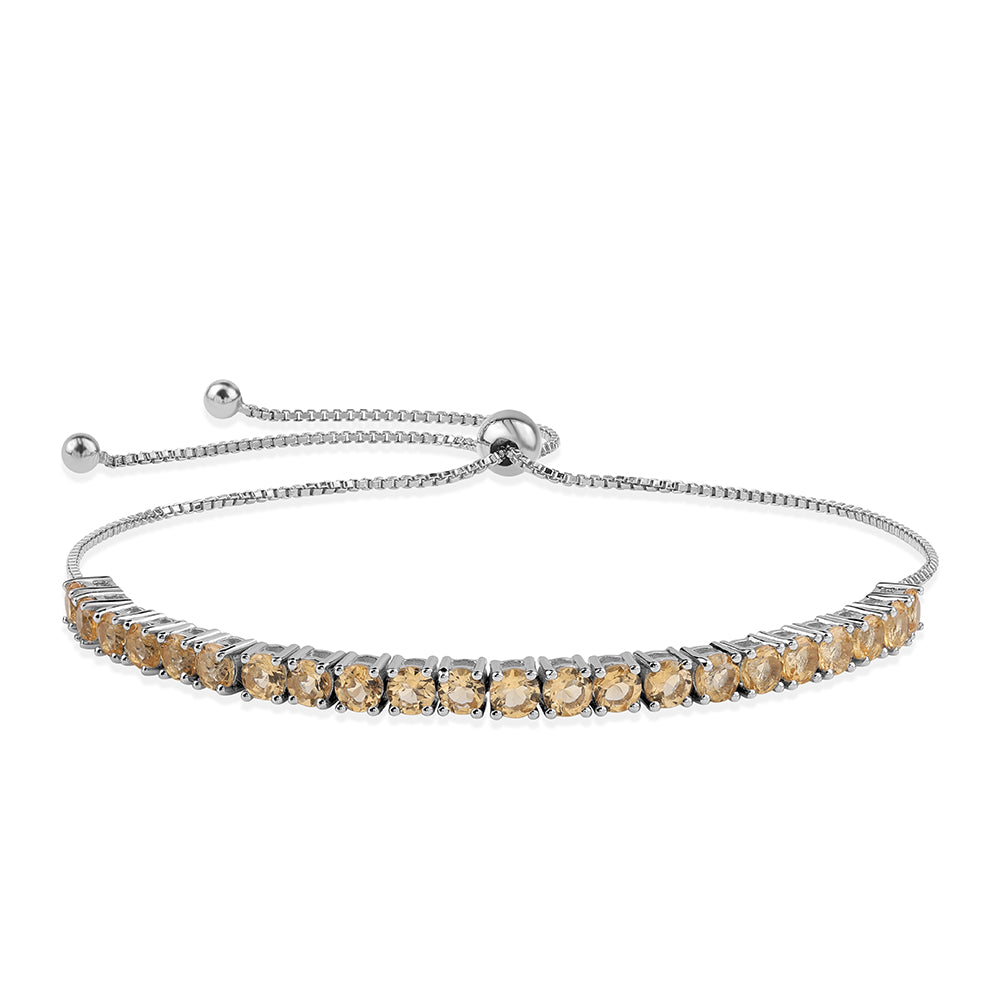 Strieborný Náramok s AA Brazílskym Citrínom 1 
