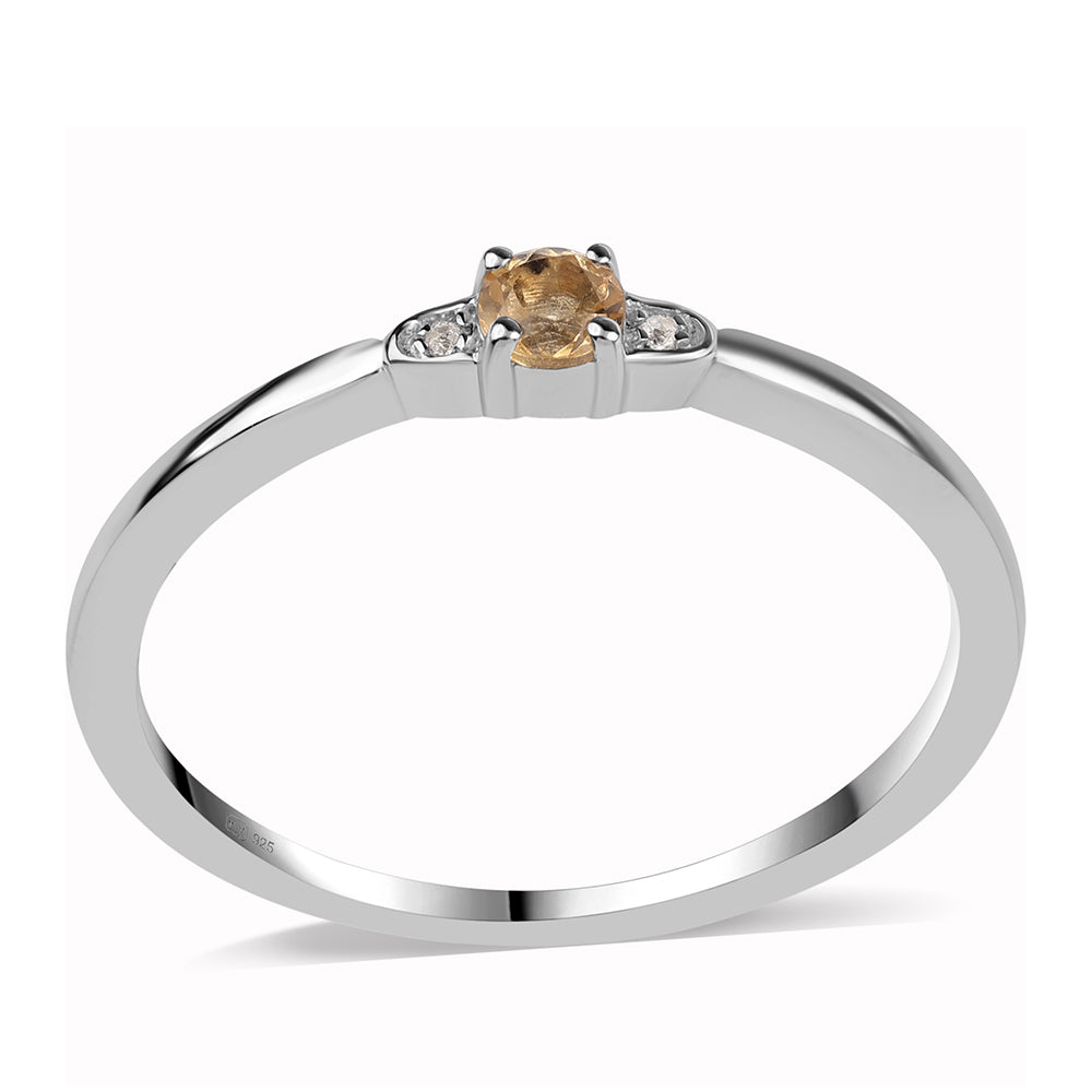 Strieborný Prsteň s AA Brazílskym Citrínom a Bielym Topásom