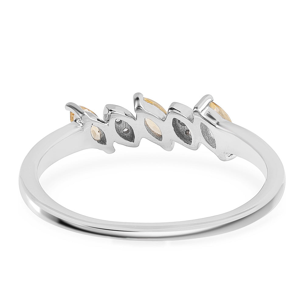 Strieborný Prsteň s AA Brazílskym Citrínom a Bielym Topásom 3 