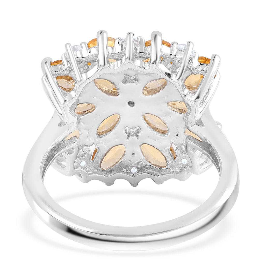 Strieborný Prsteň s AA Brazílskym Citrínom a Bielym Topásom 3 