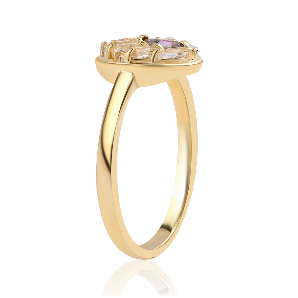 Pozlátený Strieborný Prsteň s Mystickým Topásom a Bielym Topásom 2 